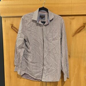 Johnston & Murphy Plaid Button-Down Shirt in Red, Blue & White